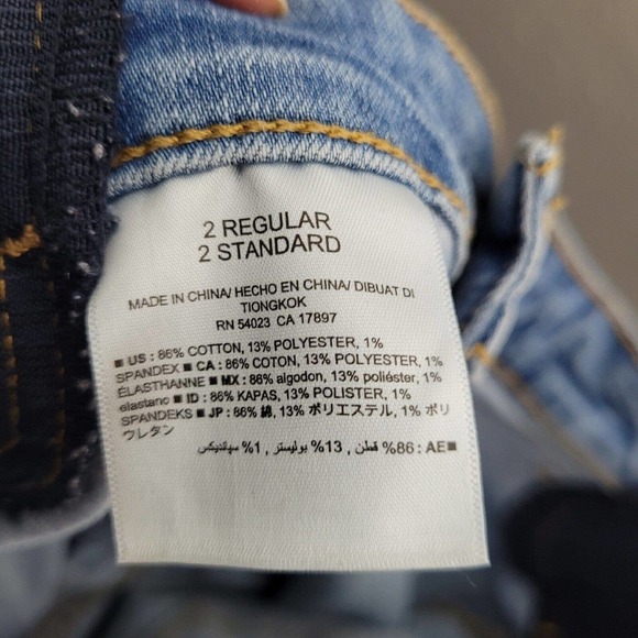 Old Navy Maternity Boyfriend Skinny Ankle jeans Size 2 Side Panels Stretch holes - Picture 8 of 8